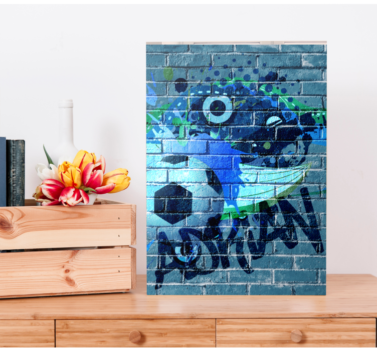 Tableau sports art graffiti football - TenStickers