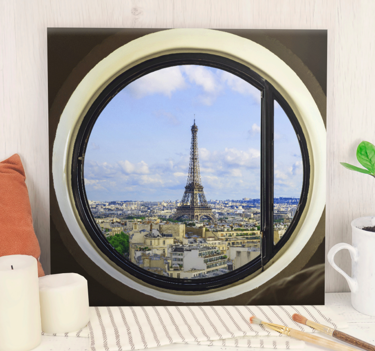 Tableau villes et pays vue de la tour eiffel - TenStickers