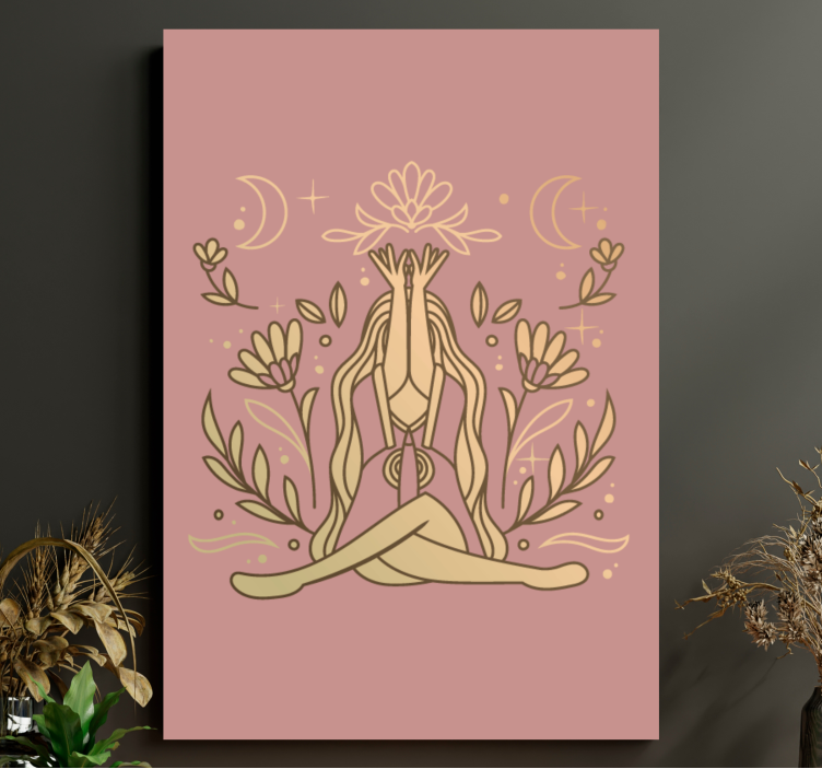 Tableau zen pose florale méditative - TenStickers