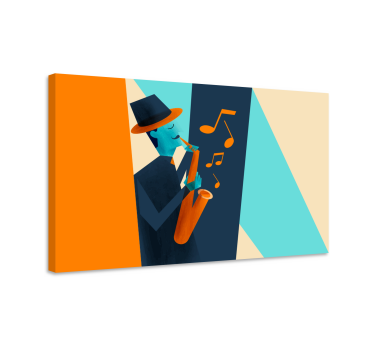 Tableau musique saxophoniste de jazz - TenStickers