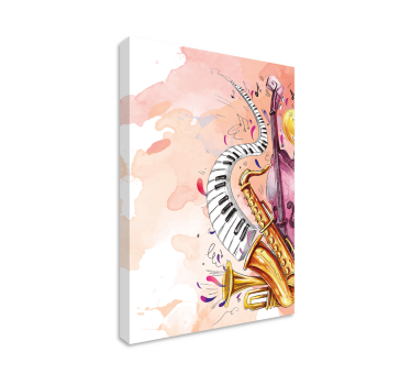 Tableau thème musique Instrumentos musicales acuarela - TenStickers