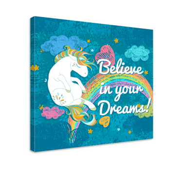 Licorne tableau Licorne multicolore frase - TenStickers