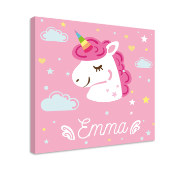 Licorne tableau Licornes roses avec nom - TenStickers
