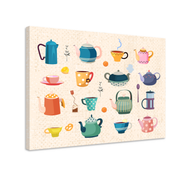 Tableau texte charmante collection de thé - TenStickers
