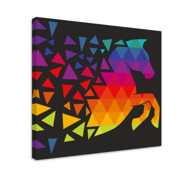 Tableau de chevaux Cheval avec dods colorés - TenStickers