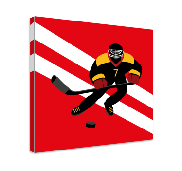 Tableau décoratif Hockey sur glace rouge et jaune - TenStickers