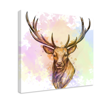 Tableau tête de cerf tableau éclaboussure cerf - TenStickers