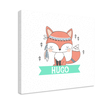 Tableau renard ethnique avec nom personnalisé - TenStickers