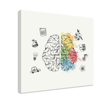 Tableau abstrait Cerveau gauche et droit - TenStickers
