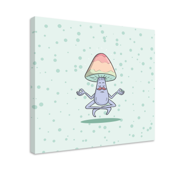 Tableau texte personnage champignon méditant - TenStickers