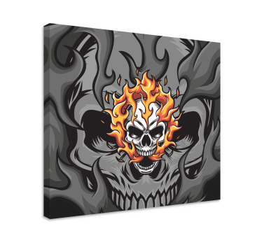 Tableau texte crâne en flammes - TenStickers
