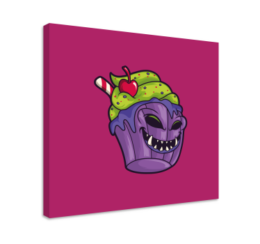 Tableau texte créature menaçante en forme de cupcake - TenStickers