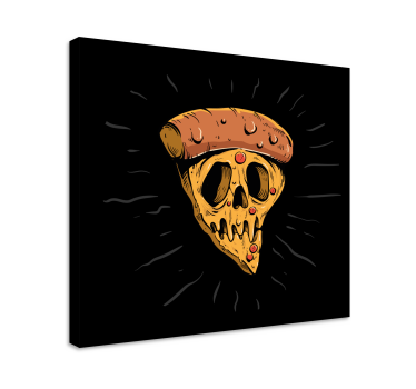 Tableau texte tranche de pizza en forme de crâne - TenStickers