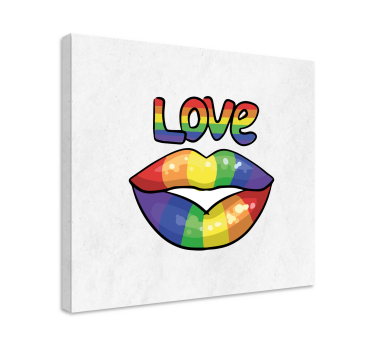 Tableau citation lèvres d'amour colorées - TenStickers