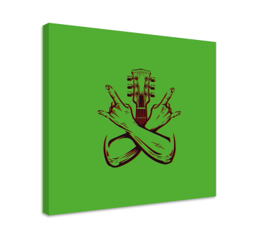 Tableau musique symbole de main de guitare - TenStickers