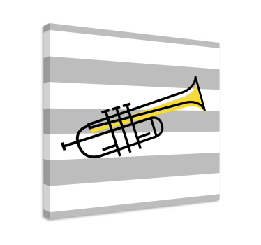 Tableau musique trompette à rayures - TenStickers