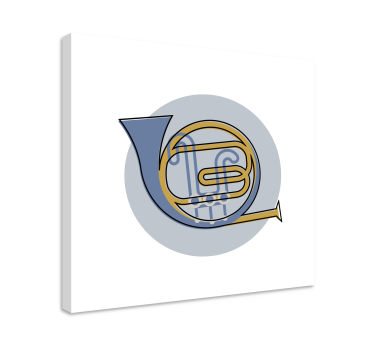 Tableau musique contour de cor français - TenStickers