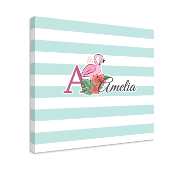Tableau bébé détail flamant rose personnalisé - TenStickers