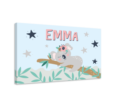 Tableau koala avec prénom personnalisable - TenStickers