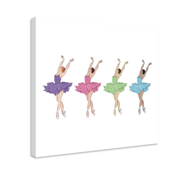 Tableau pour enfant Danseurs de ballet colorés - TenStickers