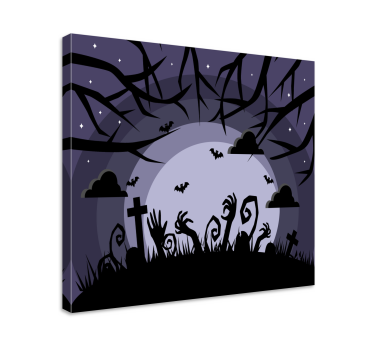 Tableau texte scène de cimetière effrayante - TenStickers