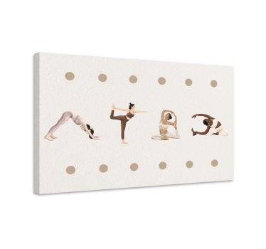 Tableau texte séquence de postures de yoga - TenStickers