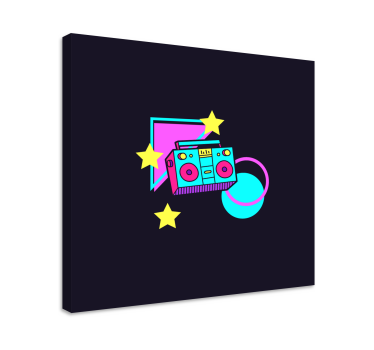 Tableau musique boombox rétro - TenStickers