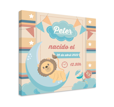 Tableau bébé célébration du lion de la lune - TenStickers