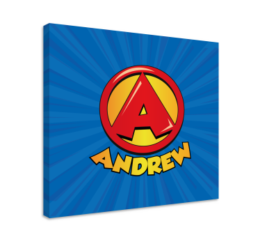 Tableau pour enfant Super lettre initiale - TenStickers