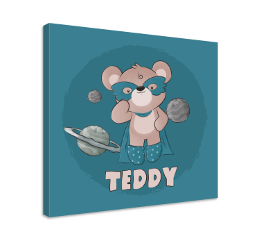 Tableau personnalisé texte Ourson super-héros - TenStickers