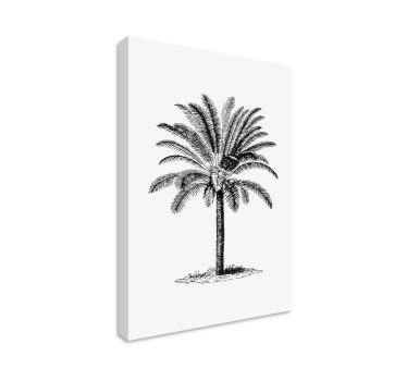 Tableau dessin palmier à l'encre noire - TenStickers