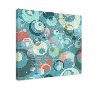 Tableau art cercles abstraits tons bleus - TenStickers