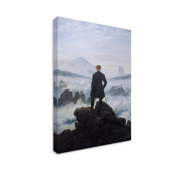 Tableau L'homme contemplant une mer de brume - TenStickers