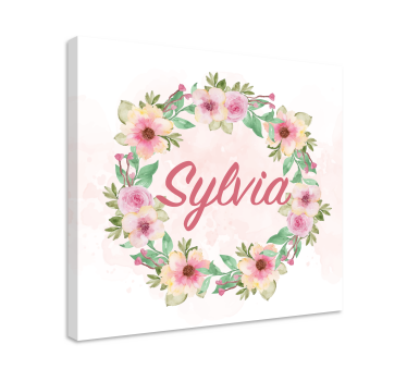 Tableau personnalisable fleurs de printemps aquarelle - TenStickers