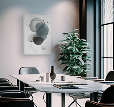 Tableau art formes abstraites tons gris - TenStickers
