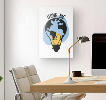 Tableau motivation "Think big" ampoule - TenStickers