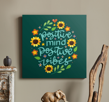 Tableau motivation Fleurs et citation de motivation - TenStickers