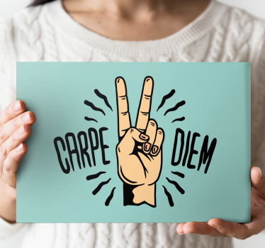 Tableau citation carpe diem geste de la main - TenStickers