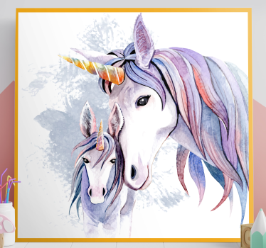 Tableau Licorne mère et fille - TenStickers