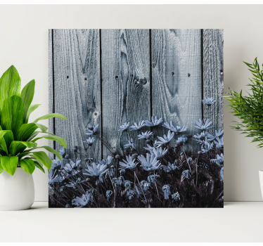 Tableau marguerites sur une planche de bois grise - TenStickers