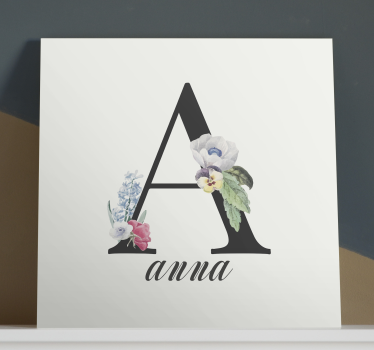 Tableau abc initial a floral - TenStickers