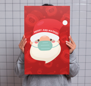 Tableau abc joyeux père noël avec masque - TenStickers
