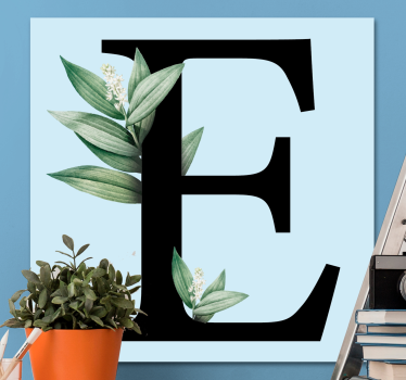 Tableau abc lettre e avec feuilles - TenStickers