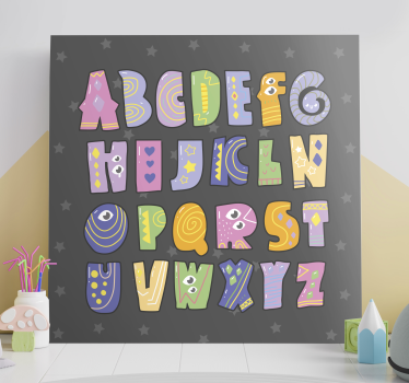 Tableau abc lettres de l'alphabet ludiques - TenStickers