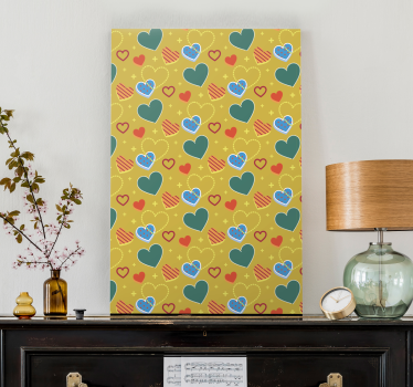 Tableau abc motif de cœurs colorés - TenStickers