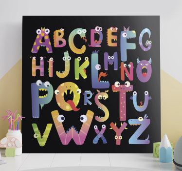 Tableau abc personnages alphabet monstrueux - TenStickers