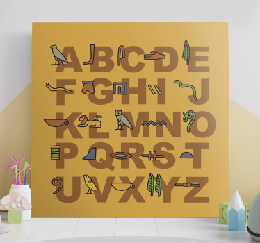 Tableau abc symboles de l'alphabet colorés - TenStickers
