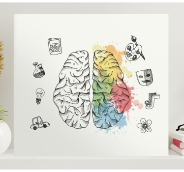 Tableau abstrait Cerveau gauche et droit - TenStickers