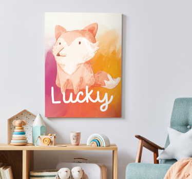 Tableau animal renard avec nom - TenStickers