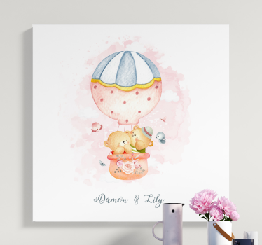 Tableau bébé ballons et ours - TenStickers